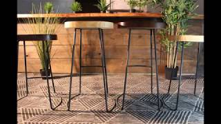 Rustic Tractor Oak Wooden Bar Stool