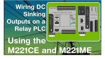 Wiring DC Sinking outputs on a Relay style of Schneider Modicon M221 PLC (Video 9 in a series)