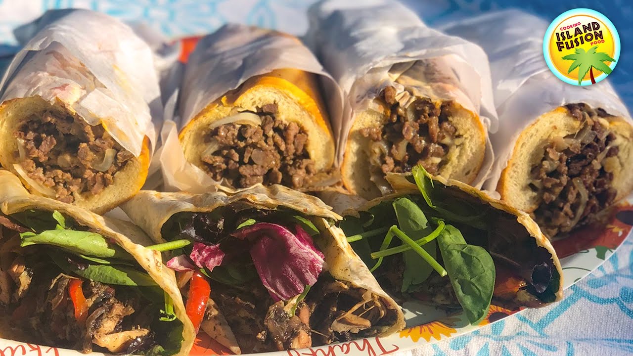 How to cook Jerk Chicken Wraps, Jerk Tofu Vegan Wraps, and Jerk Philly