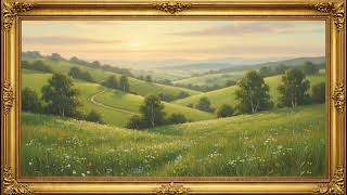 Vintage Oil Painting Landscape 🌾 | Golden Countryside Art | 4K Framed TV Art Screensaver with Music screenshot 1