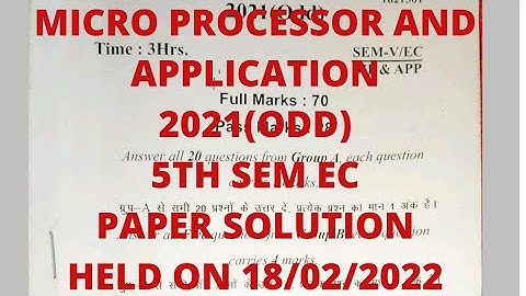 Microprocessor and Application 5th Semester Electronics 2021(ODD) Paper Solution.