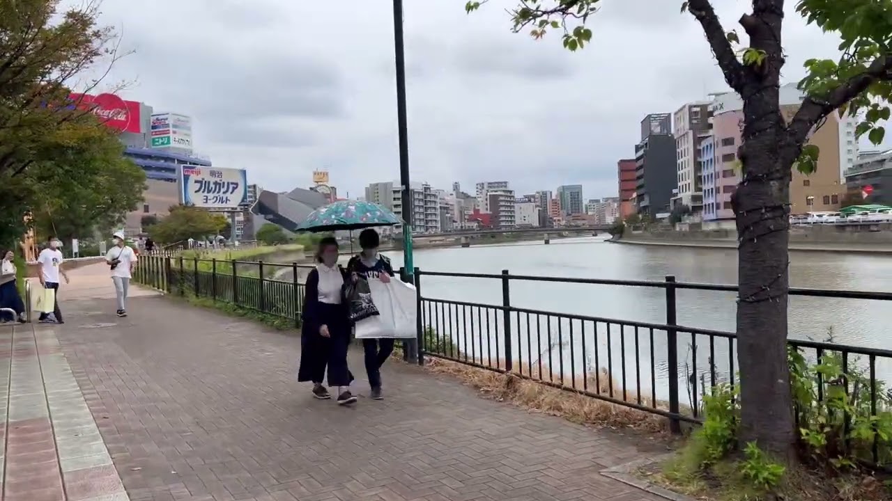 Relax&Walking Along Naka river Fukuoka city |Japan tourism city