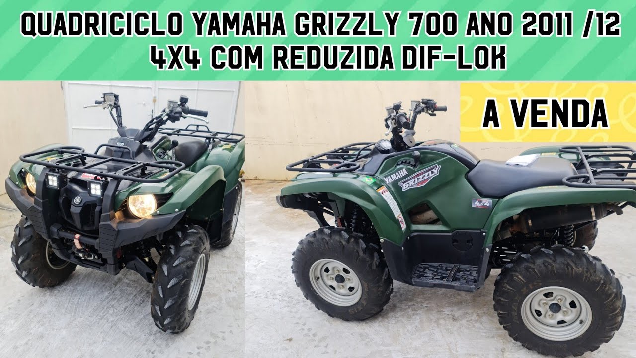 🇧🇷 VENDIDO 🇧🇷 - Quadriciclo Yamaha Grizzly 700 4x4 Dif-Lok, Guincho Warn 3500 lbs Cabo kevlar