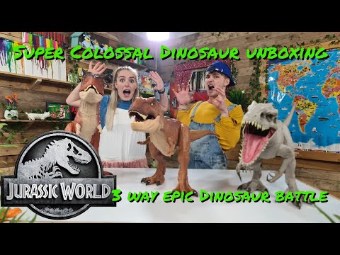 T-REX VS INDOMINUS REX VS CARNOTAURUS TORO EPIC 3 WAY BATTLE