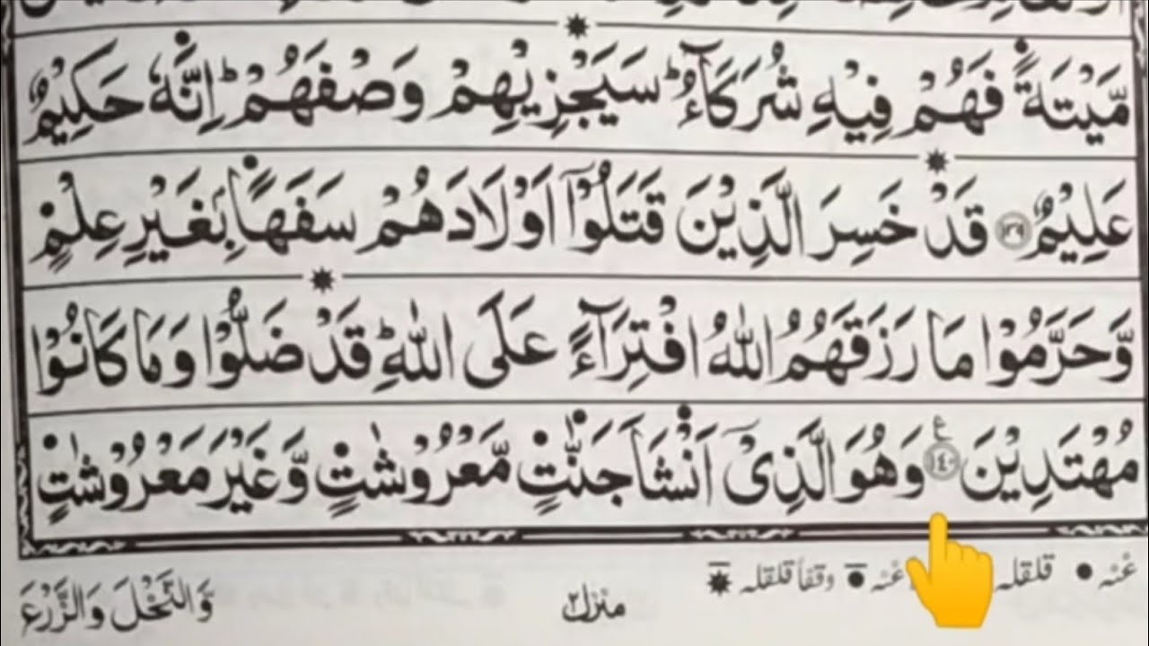 Surat Inam Surah Inam Ayat 141-144 || Surat Al Inam Ayat 141-144. || Surah Inam Ki ...
