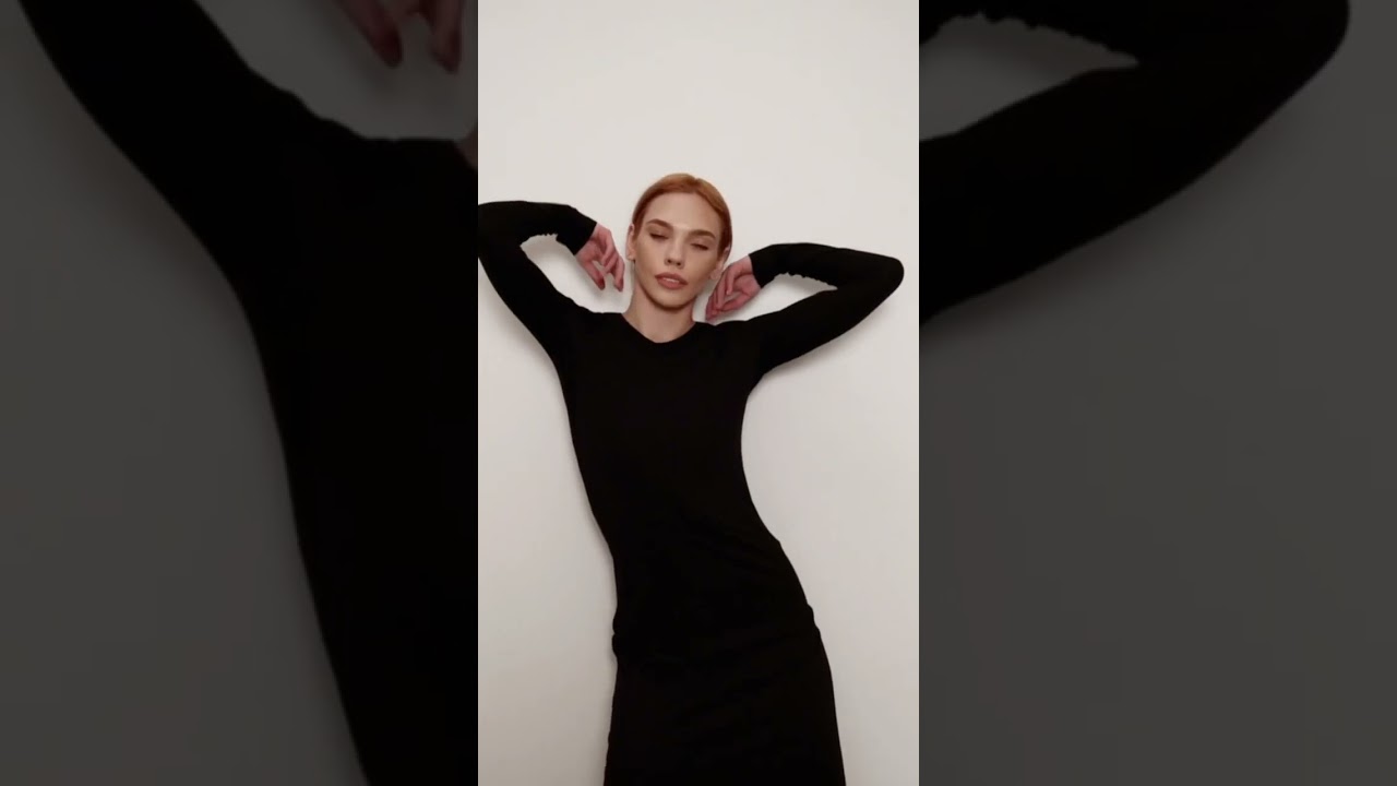 Elegant Indoor Shoot with Model in Stunning Black Gown 