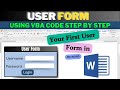 Creating userform in ms word  userform design in ms word ushamicrosofttutorial msword