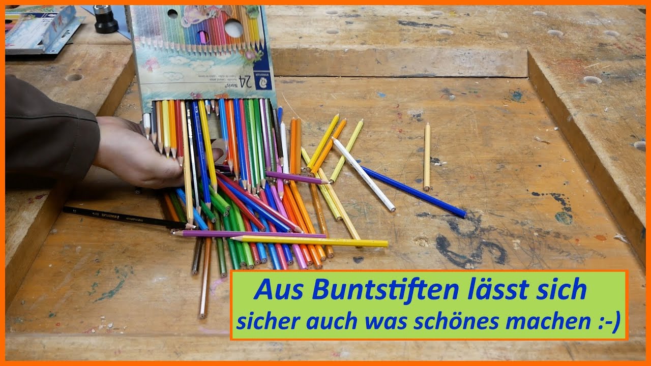 Schale aus Buntstiften drechseln - Turning bowl out of colored pencils - Woodturning - Epoxy - Wood