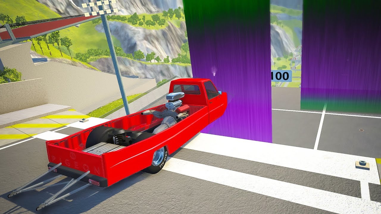 Jumping Cars Against Into Two Water Wall - BeamNG.drive