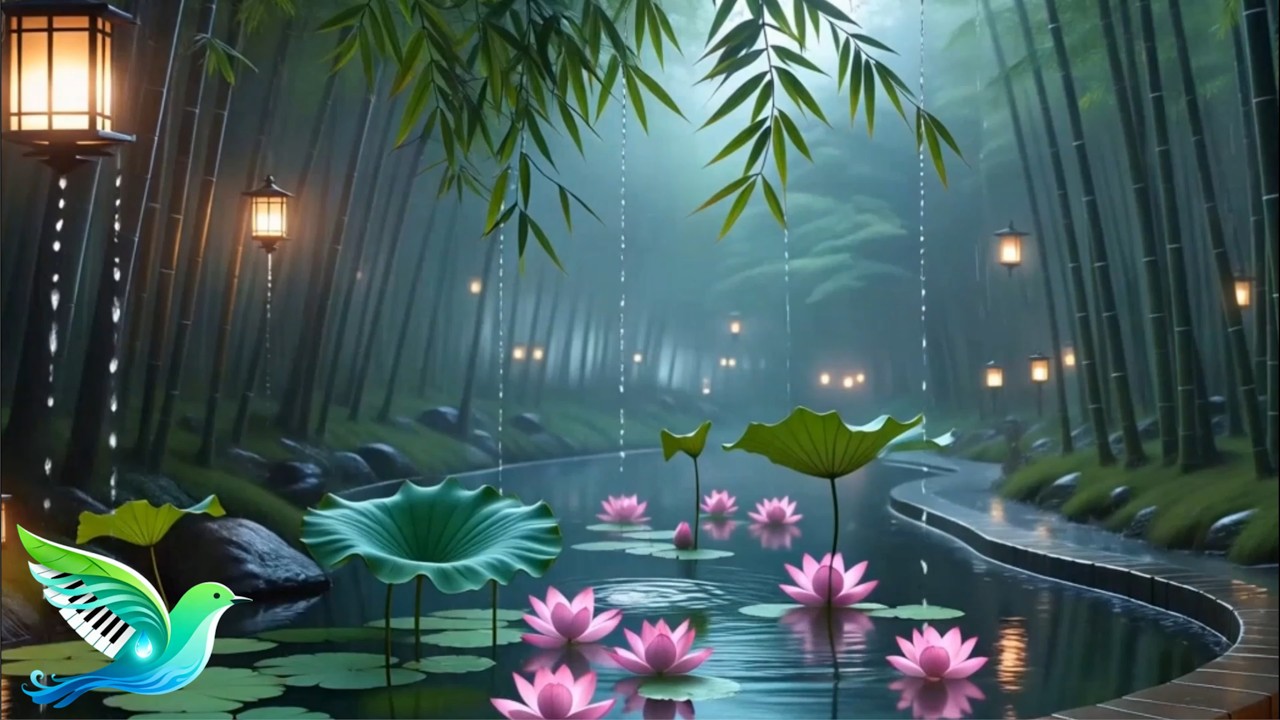 Restful Sleep Music with Rain Ambience and Healing Piano for Insomnia Recovery