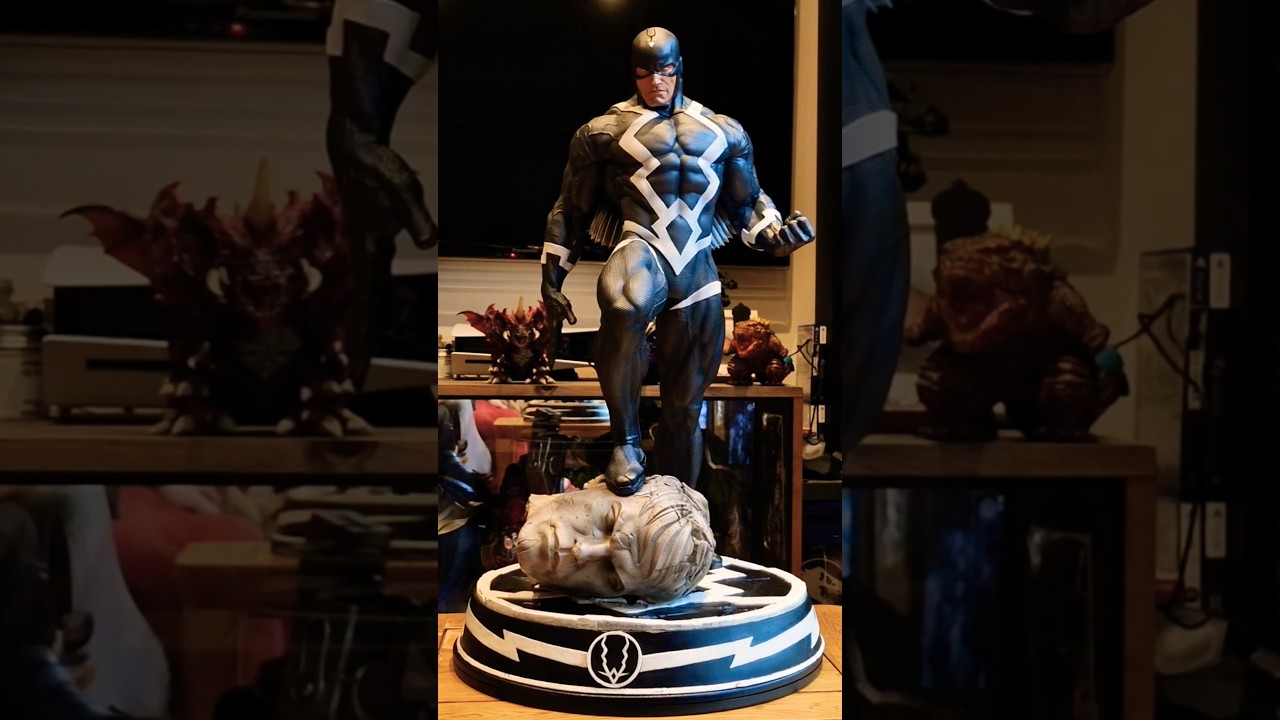 Out of This World Black Bolt Fan Art Statue | Calm Portrait All-Over Look