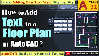 How to Add Text in a Floor Plan of AutoCAD l Class 22 Urdu/Hindi  Part 8 of 9