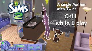 🔇 ASMR No Talking Sims 2 — Lonely Single Mother Raising Twins 🏡 1h43m