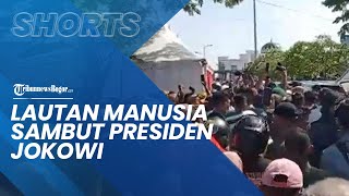 Momen Lautan Manusia Padati Pasar Wameo Sultra saat Kunjungan Presiden Jokowi, Warga Teriak Histeris