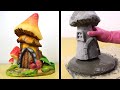 DIY Concrete Mushroom Fairy House ✔️ Cement Craft at Home ✔️ Creative D2H #36