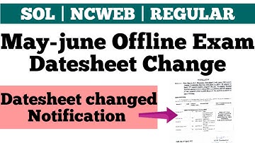 SOL DU May-june Offline Exam Datesheet Change | du sol new update