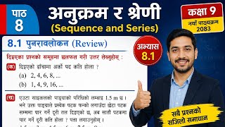 Class 9 unit 8 Sequence and Series Basics | Exercise 8.1