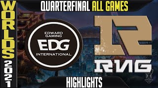 EDG vs RNG Highlights ALL GAMES | Worlds 2021 Quarterfinals Day 2 | Edward Gaming vs Royal