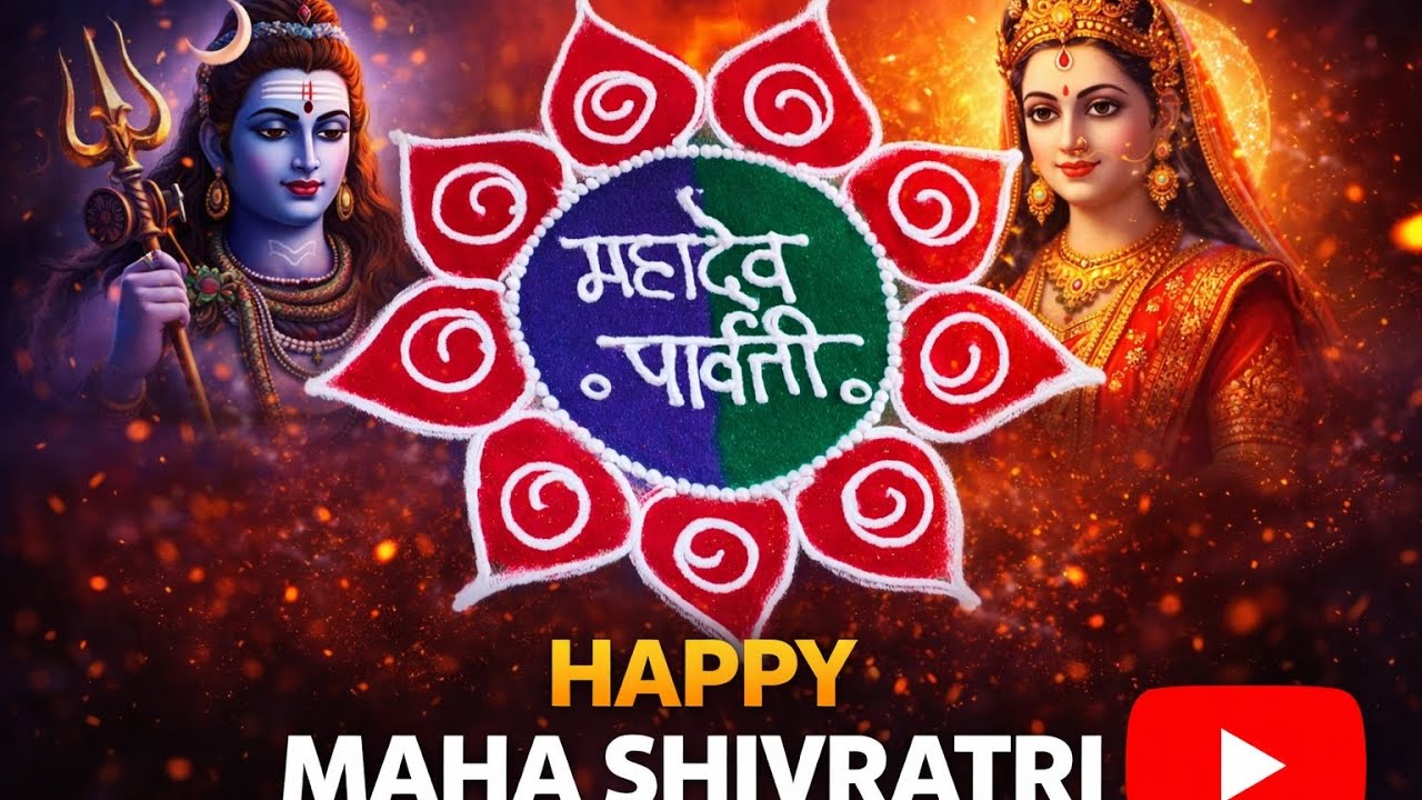 Mahashivratri Rangoli Step by 🪜 | Unique Festival Rangoli Idea 🙏🌺