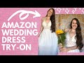 $34.99 WEDDING DRESS FROM AMAZON At-Home Try-On | Beach Wedding Dress | Affordable Wedding Dress