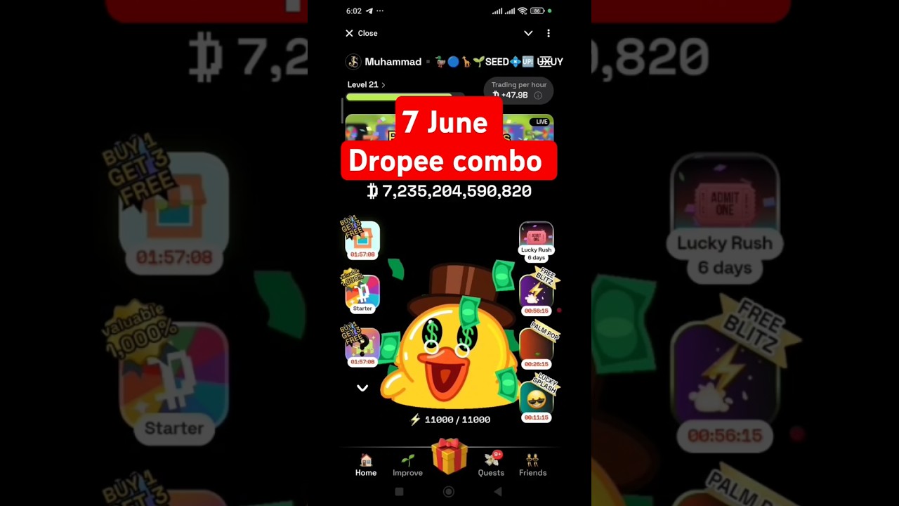 7 June Dropee Combo card ⚡ Today Dropee Combo lottery card | Dropee Airdrop Update 💥