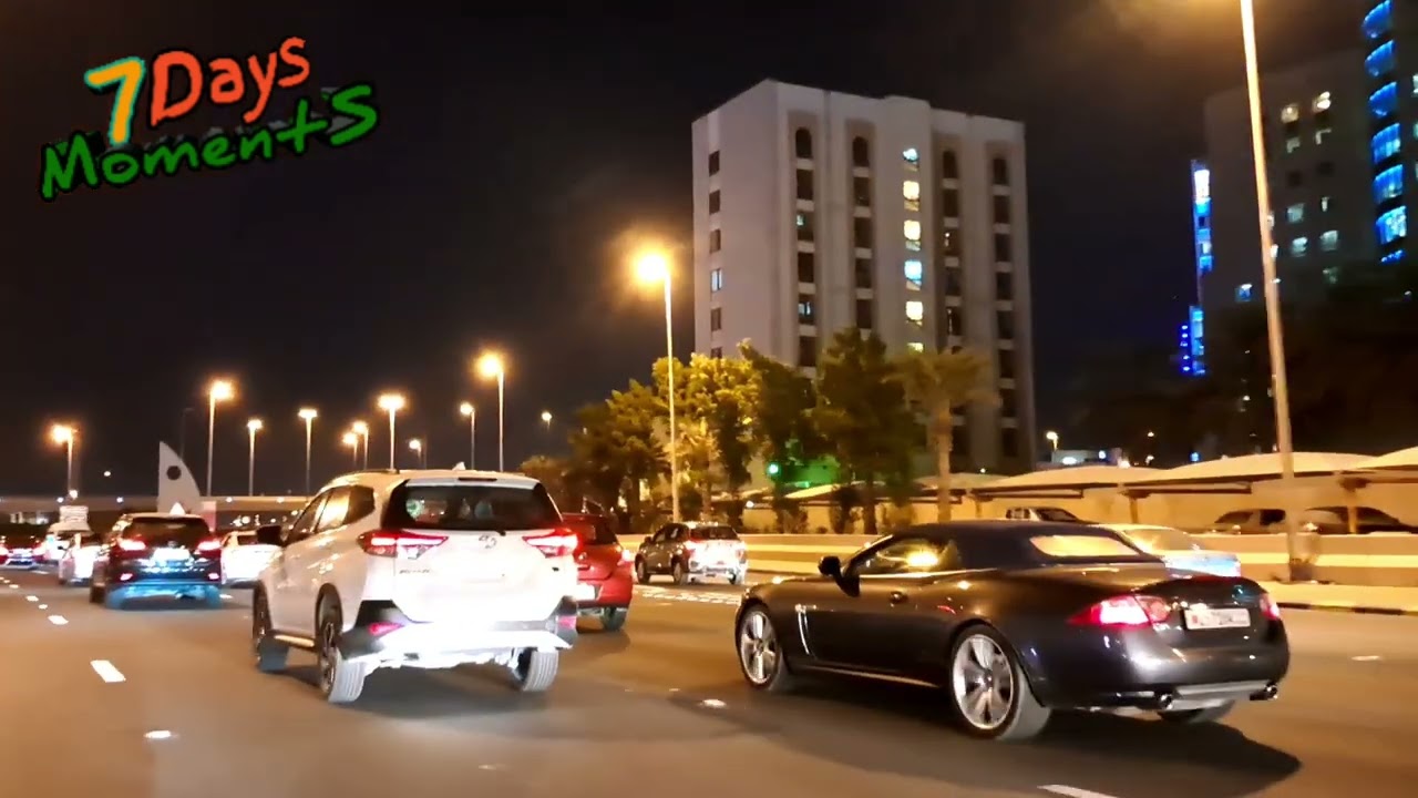 Highway night 🌙 view Bahrain 🇧🇭 
