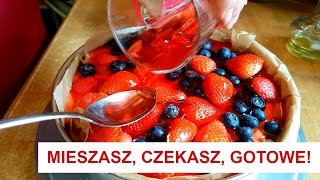 Sernik na zimno z truskawkami - pyszny deser z owocami (bez pieczenia)! - odc. 101