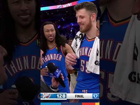 Electric energy in Paycom Center tonight 🔋| Zai and the squad check in with Nick Gallo post W 🤝