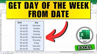 How to Get Day of the Week From a Date in Excel