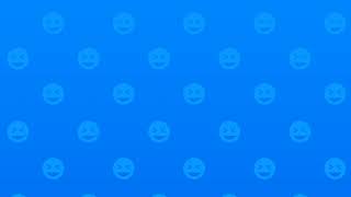 Animated Scrolling Laughing Emoji in Blue Background (HD)