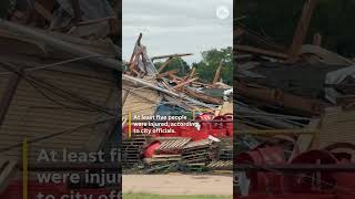 Devastating damage from Texas tornado seen on aerial footage