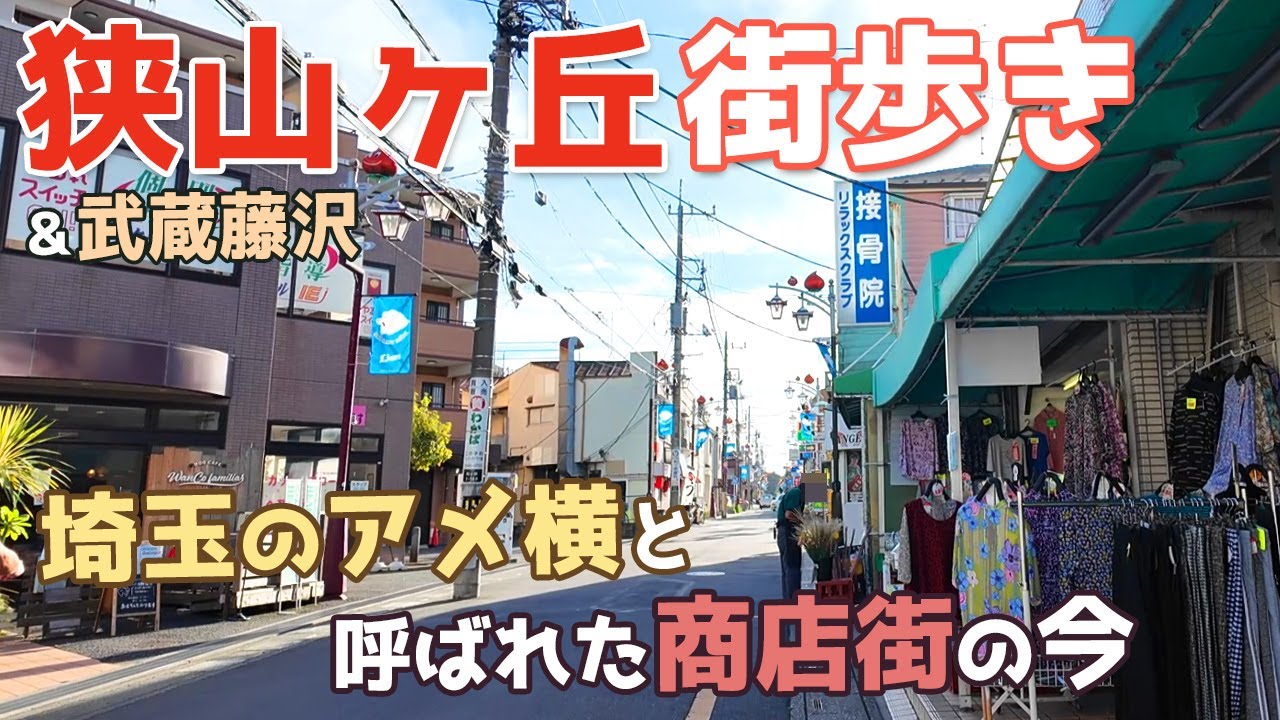 狭山ヶ丘駅と武蔵藤沢駅を街歩き　所沢市と入間市のベッドタウンの2駅を散策　埼玉のアメ横 トコロードや国道463号沿いのロードサイド店を巡る