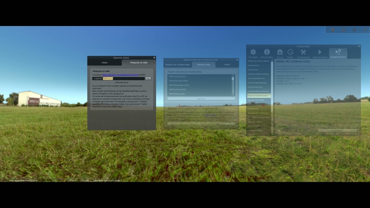 Adicionar Cometas e Objetos no Stellarium - Add Comets and Objects to Stellarium