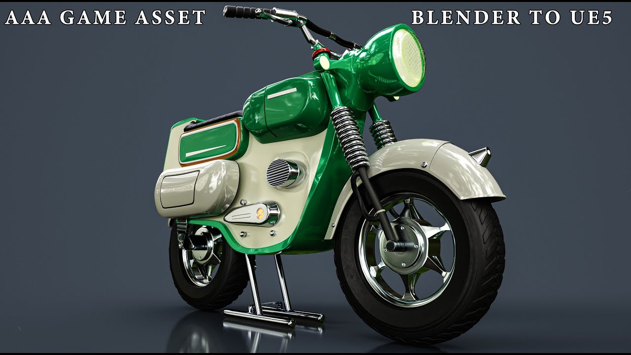Vintage Scooter - Full 3D Workflow | Blender, Substance Painter, Unreal Engine.Time-lapse Tutorial