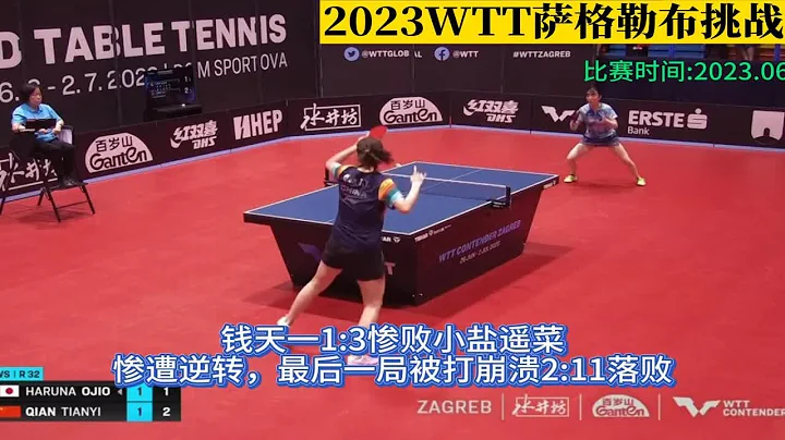 2023WTT萨格勒布挑战赛，钱天一1:3惨败小盐遥菜，惨遭逆转，最后一局被打崩溃2:11落败 - 天天要闻