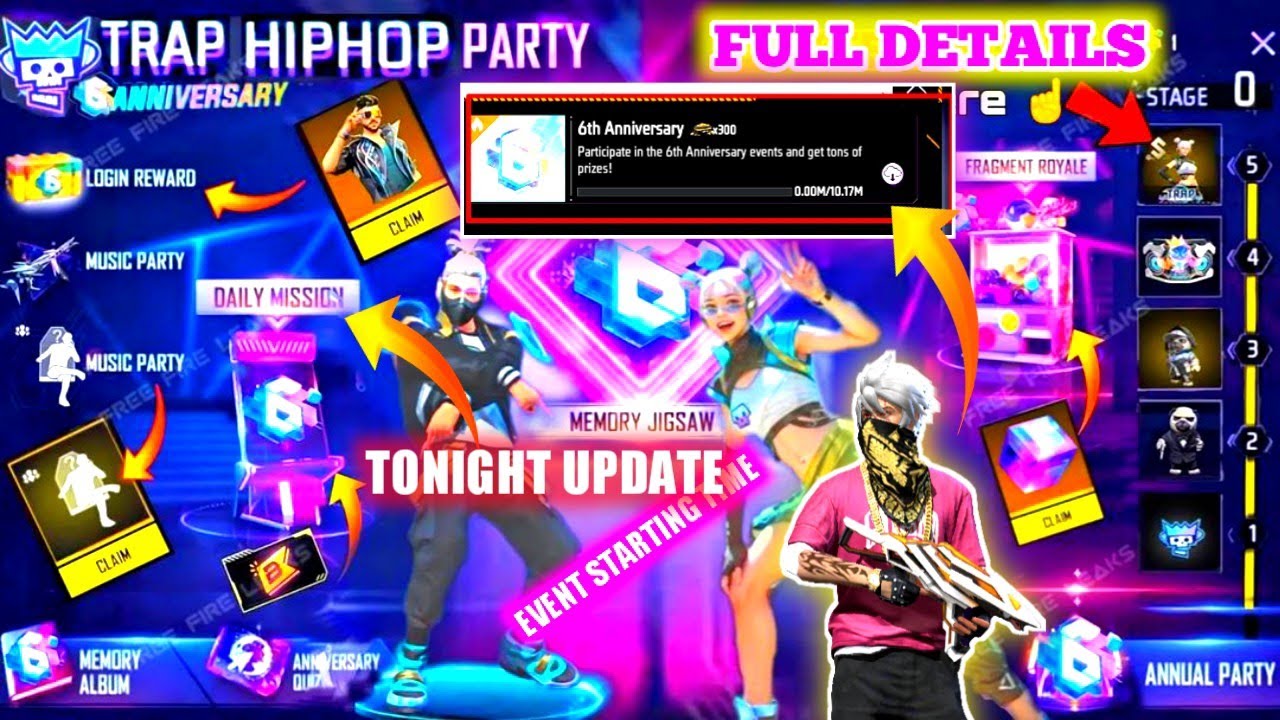 Tonight Update 🔥 | 6th Aniversary Event Start 🥰 | 6th Aniversary Event Kab Start Hoga | Ff New Event