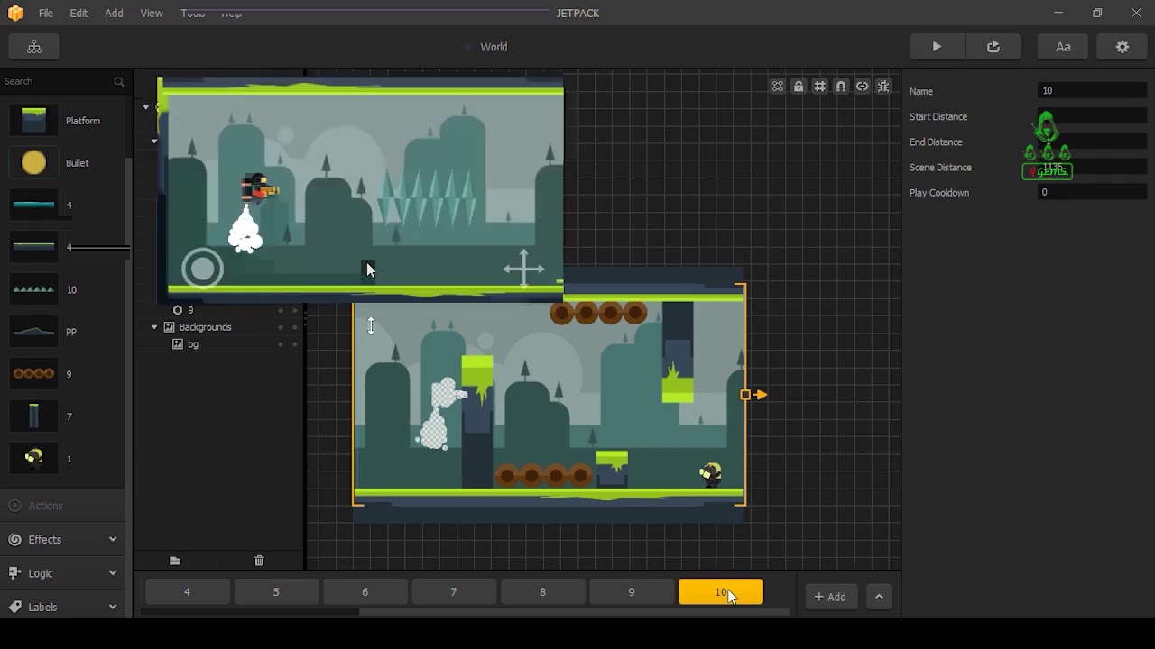 MAKING JET FIRE 2D GAME || BUILDBOX 2 || 4GEMS