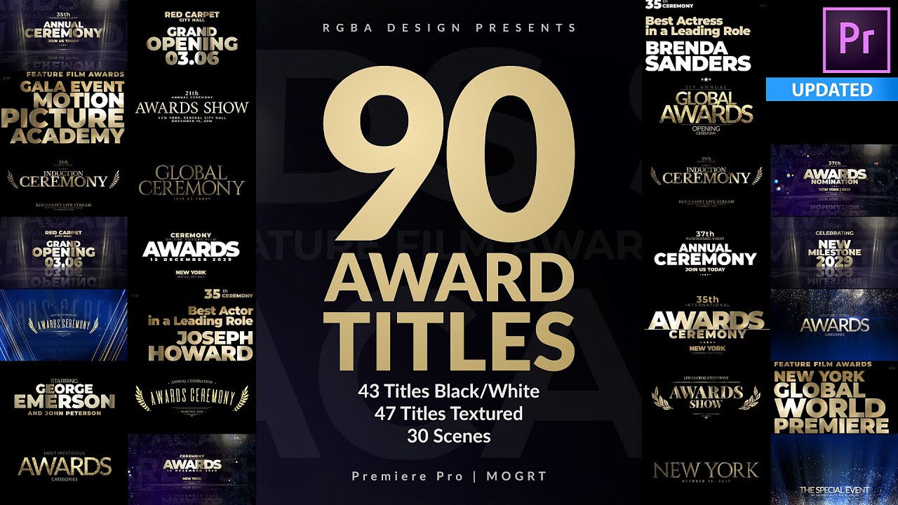 Awards Titles Pack for Adobe Premiere Pro | MOGRT
