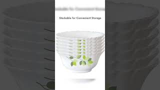 🍽✨ Elevate your dining experience with elegance -  Larah by Borosil Green Leaves Opalware Dinner Set