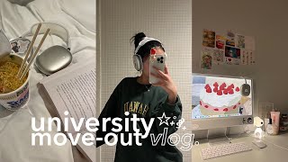 move out vlog 📂🎧 | finals week, university life + aesthetic dorm tour