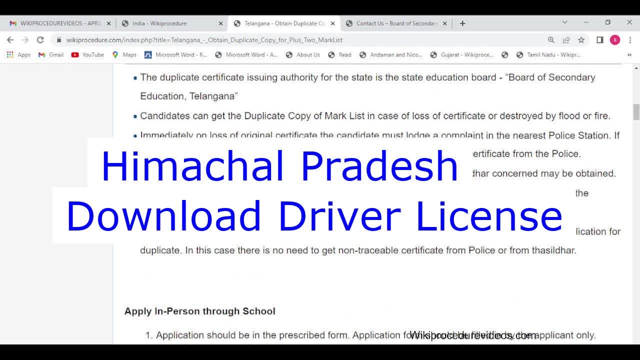 Himachal Pradesh Download or View Driver License YouTube