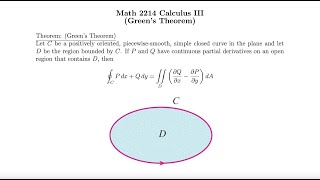 MAT 2214 Section 6.4 Green’s Theorem