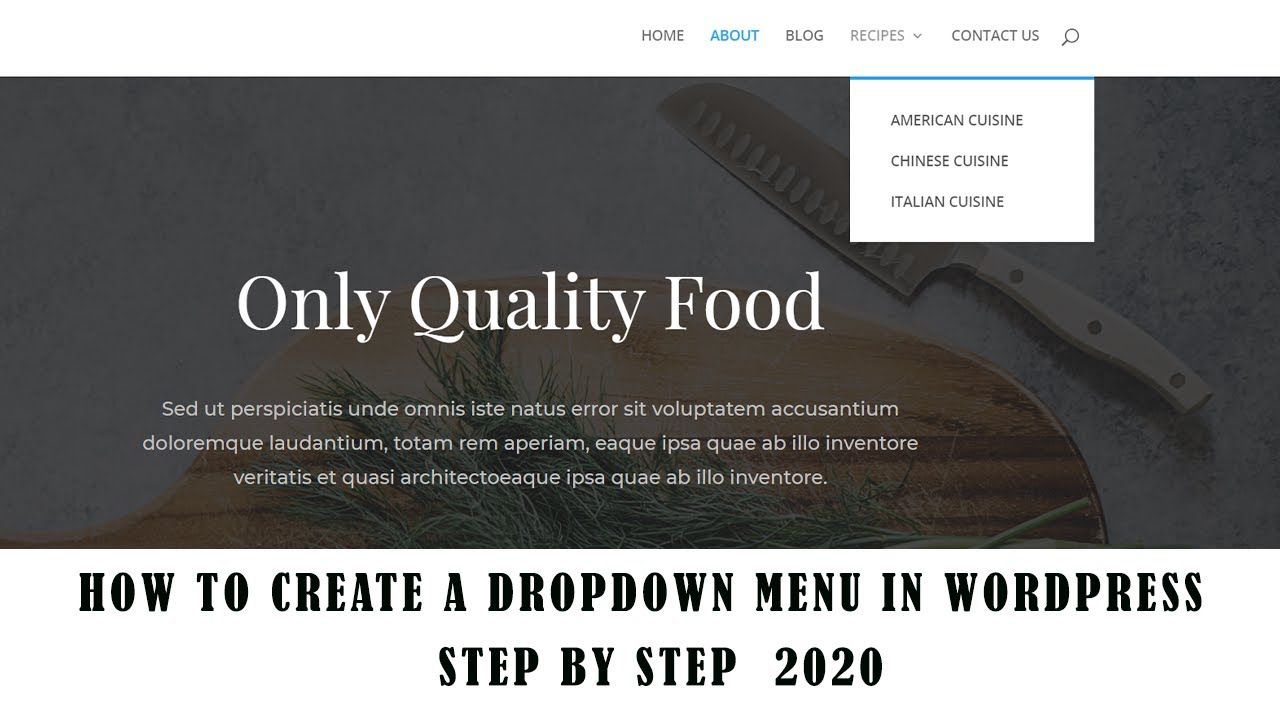 How to create a dropdown menu in wordpress - YouTube