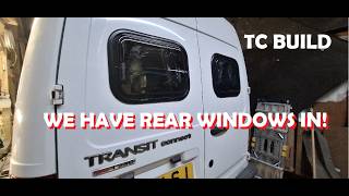 Adding rear windows to the Transit Connect build!