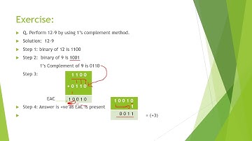 Subtraction of binary numbers using 1