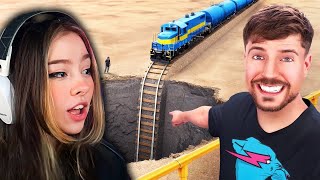 Mictia Reacciona A Mrbeast - Tren Vs Fosa Gigante