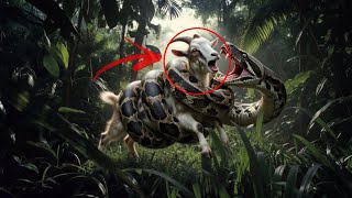 “Extreme Snake Attack! Giant Python Eats Goat Whole 😱”
