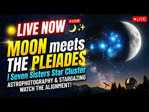LIVE NOW 🌙✨ Moon Meets the Pleiades | Seven Sisters Star Cluster 3D Space Simulation