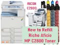 How to Refill Richo Aficio MP C2800 Toner English Version