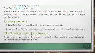 How to Efficiently Compare Two Java Lists with Streams: Checking Key Properties